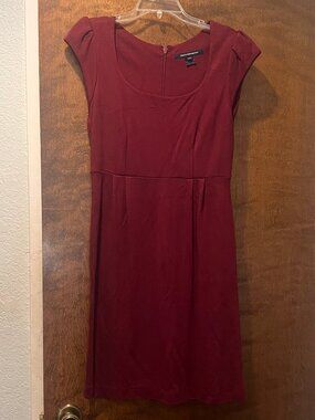 French Connection Burgundy Scoop Neck Cap Sleeve Cocktail Mini Dress Size 8